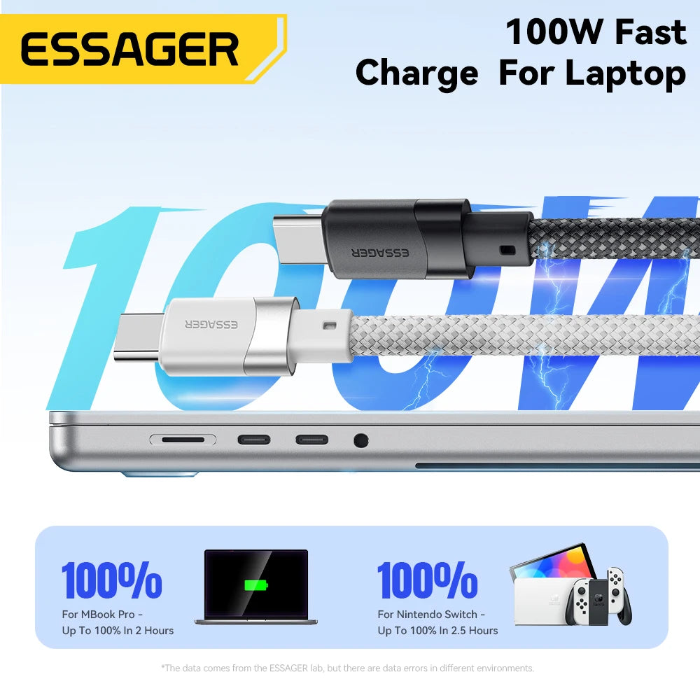 PD 100W Magnetic Suction anti Winding USB C to C Fast Charger Cable Data Charging Wire for Iphone 15 Laptop Samsung