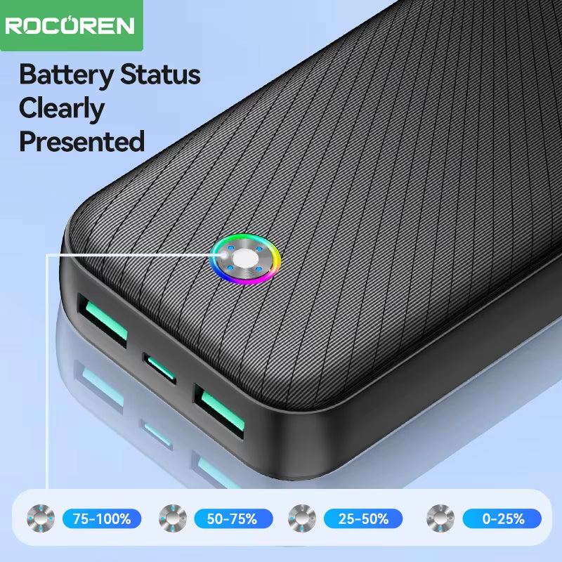 22.5W/35W Fast Charge Power Bank – 20000mAh/30000mAh Portable External Battery with QC & PD 3.0 for iPhone 16 Pro, iPad, and More