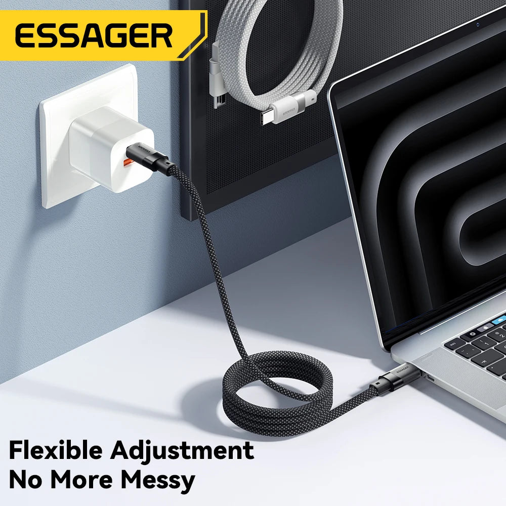 PD 100W Magnetic Suction anti Winding USB C to C Fast Charger Cable Data Charging Wire for Iphone 15 Laptop Samsung