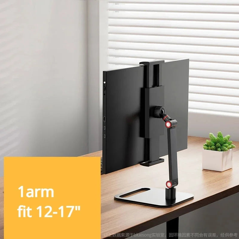 Portable Monitor VESA Stand up to 17" Adjustable 360° Swivel Bracket Tablet Holder Compatible with Tablet Desktop Clamp Stand