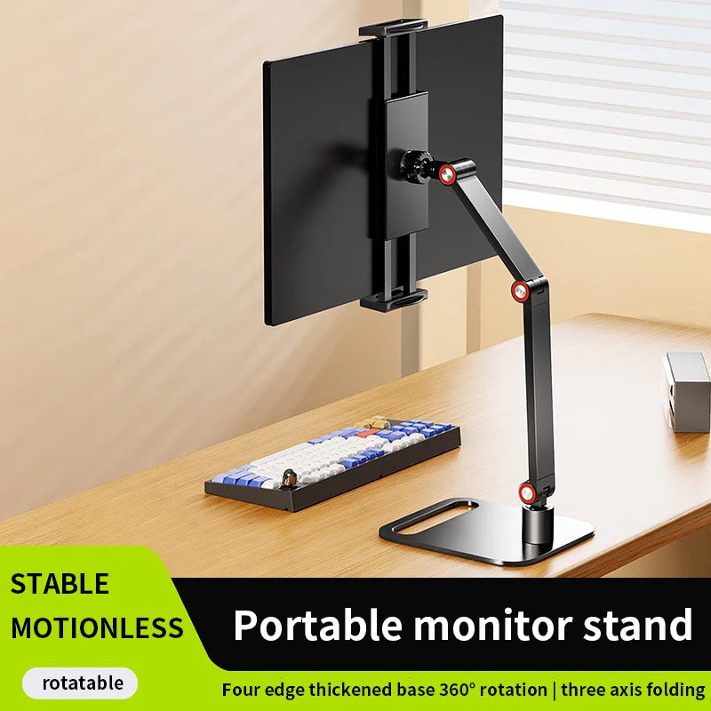 Portable Monitor VESA Stand up to 17" Adjustable 360° Swivel Bracket Tablet Holder Compatible with Tablet Desktop Clamp Stand
