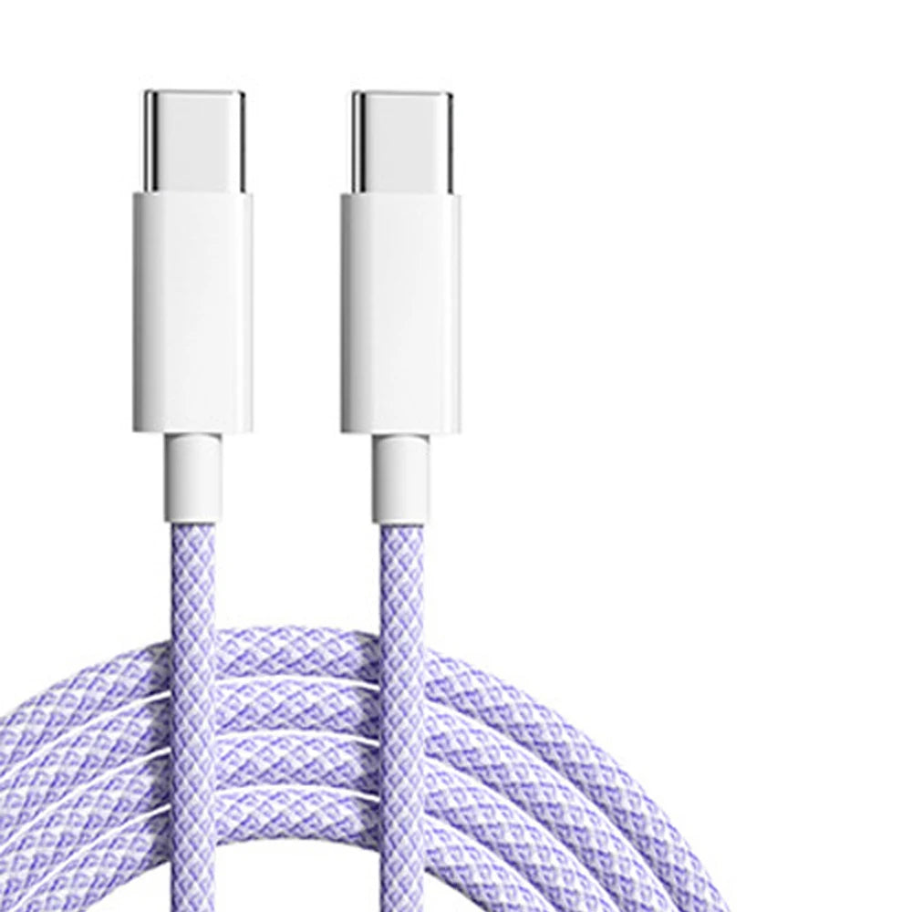 60W USB-C to USB-C Fast Charging Cable – 6A Type-C Data Charger for iPhone 15/16, Samsung, Xiaomi & More