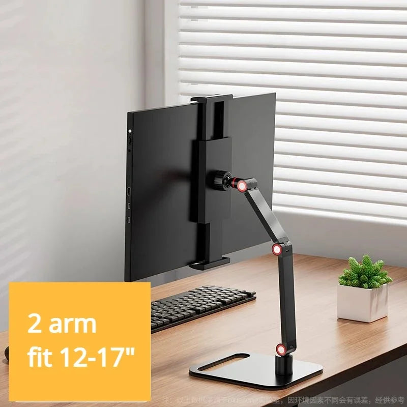 Portable Monitor VESA Stand up to 17" Adjustable 360° Swivel Bracket Tablet Holder Compatible with Tablet Desktop Clamp Stand