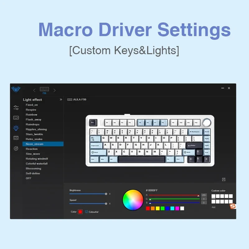 F75 2.4G Wireless/Bluetooth/Wired Gaming Mechanical Keyboard RGB Customized 75% Layout OEM Profile Gasket Structure