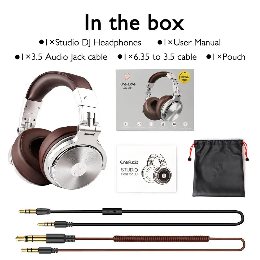 Pro 30 Studio DJ Headphones – Over-Ear Wired Headset with Mic, Hi-Fi Sound, Foldable Design for Monitoring & Gaming