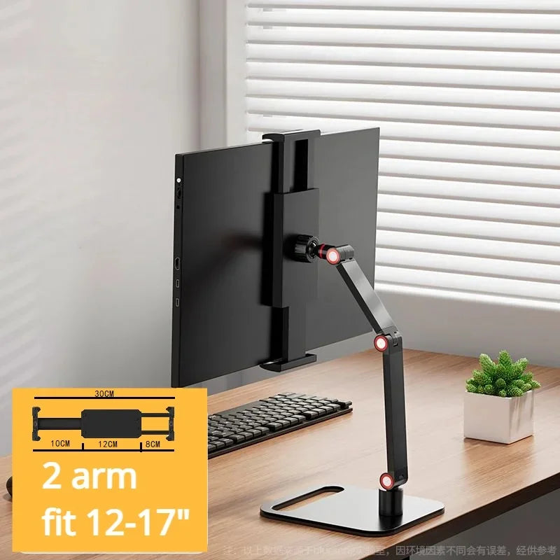 Portable Monitor VESA Stand up to 17" Adjustable 360° Swivel Bracket Tablet Holder Compatible with Tablet Desktop Clamp Stand