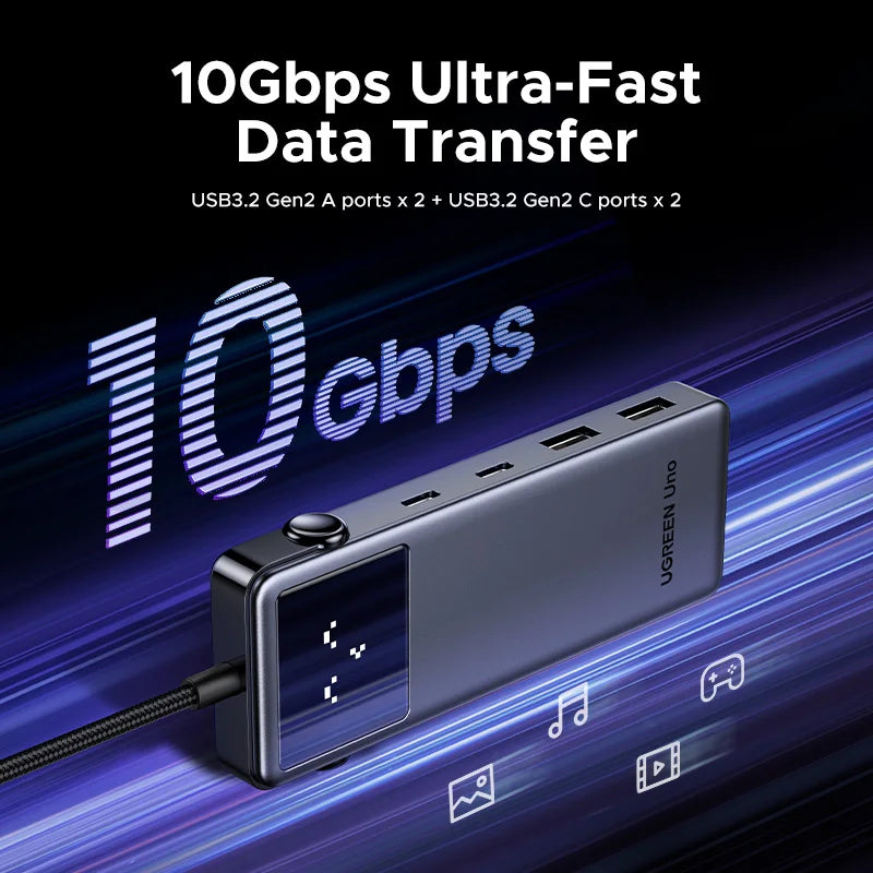 UGREEN Uno USB-C Hub 6-in-1 | 4K HDMI | 100W PD | 10Gbps USB 3.2