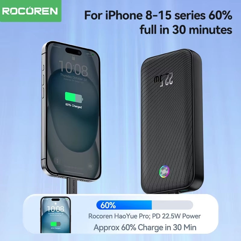22.5W/35W Fast Charge Power Bank – 20000mAh/30000mAh Portable External Battery with QC & PD 3.0 for iPhone 16 Pro, iPad, and More