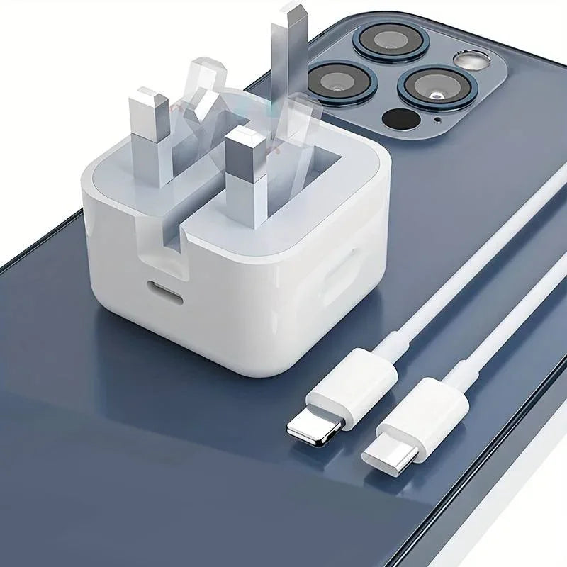 UK USB-C Charger – 25W PD & QC 3.0 Fast Charger for iPhone 15/14/13 Pro, Type-C Travel Wall Adapter