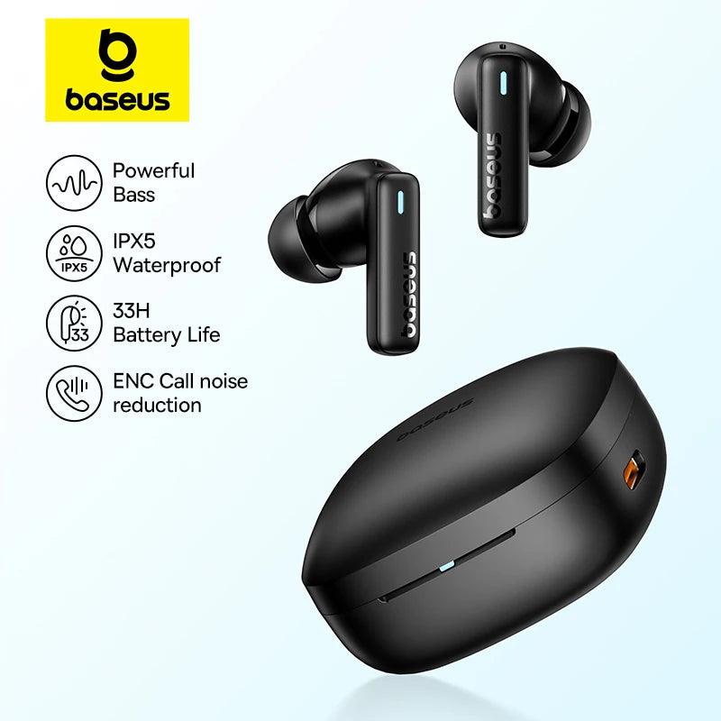 Bowie E19 Wireless Earbuds – Bluetooth 5.3, 12mm Drivers, Deep Bass, IPX5 Waterproof, 33H Battery Life