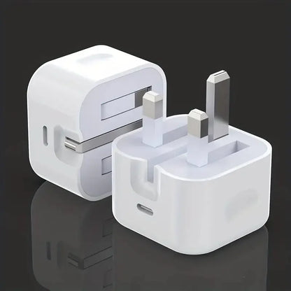 UK USB-C Charger – 25W PD & QC 3.0 Fast Charger for iPhone 15/14/13 Pro, Type-C Travel Wall Adapter