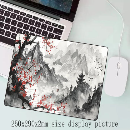 Sakura Scenery Gaming Mouse Pad – Large, Anti-Slip Rubber, Durable with Stitched Edges, Ideal for Office & Gaming