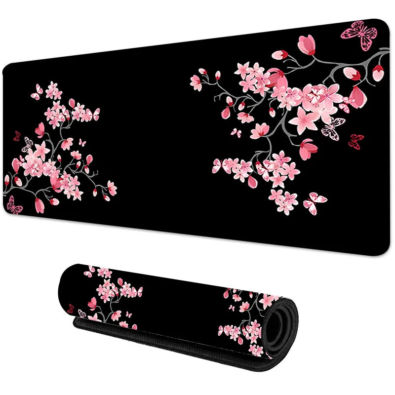 Sakura Scenery Gaming Mouse Pad – Large, Anti-Slip Rubber, Durable with Stitched Edges, Ideal for Office & Gaming