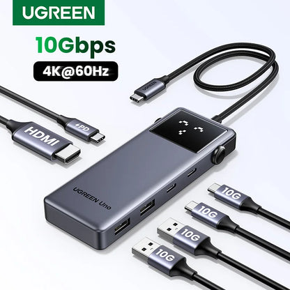 UGREEN Uno USB-C Hub 6-in-1 | 4K HDMI | 100W PD | 10Gbps USB 3.2