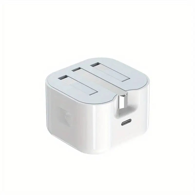 UK USB-C Charger – 25W PD & QC 3.0 Fast Charger for iPhone 15/14/13 Pro, Type-C Travel Wall Adapter